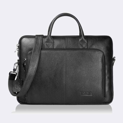 Trava Urbano Genuine Leather Laptop Messenger Bag for Men Women upto 14 inch  (Black)