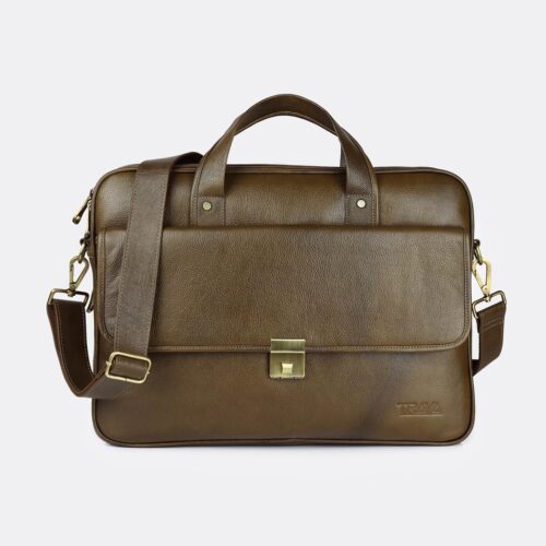 Trava Urban Genuine Leather Laptop Messenger Bag for Men Women upto 16 inch  (Green)