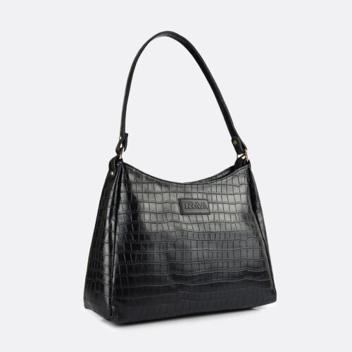 Trava Leatherette Croco embroidery Handbag for Women